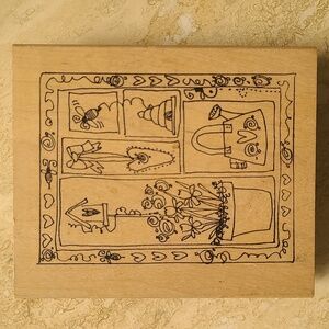 Spring Garden Design Wooden Stamp